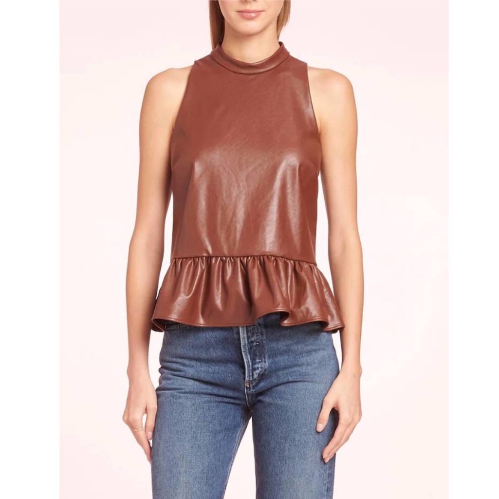 Nwt Amanda Uprichard Anders Faux Leather Top Medium